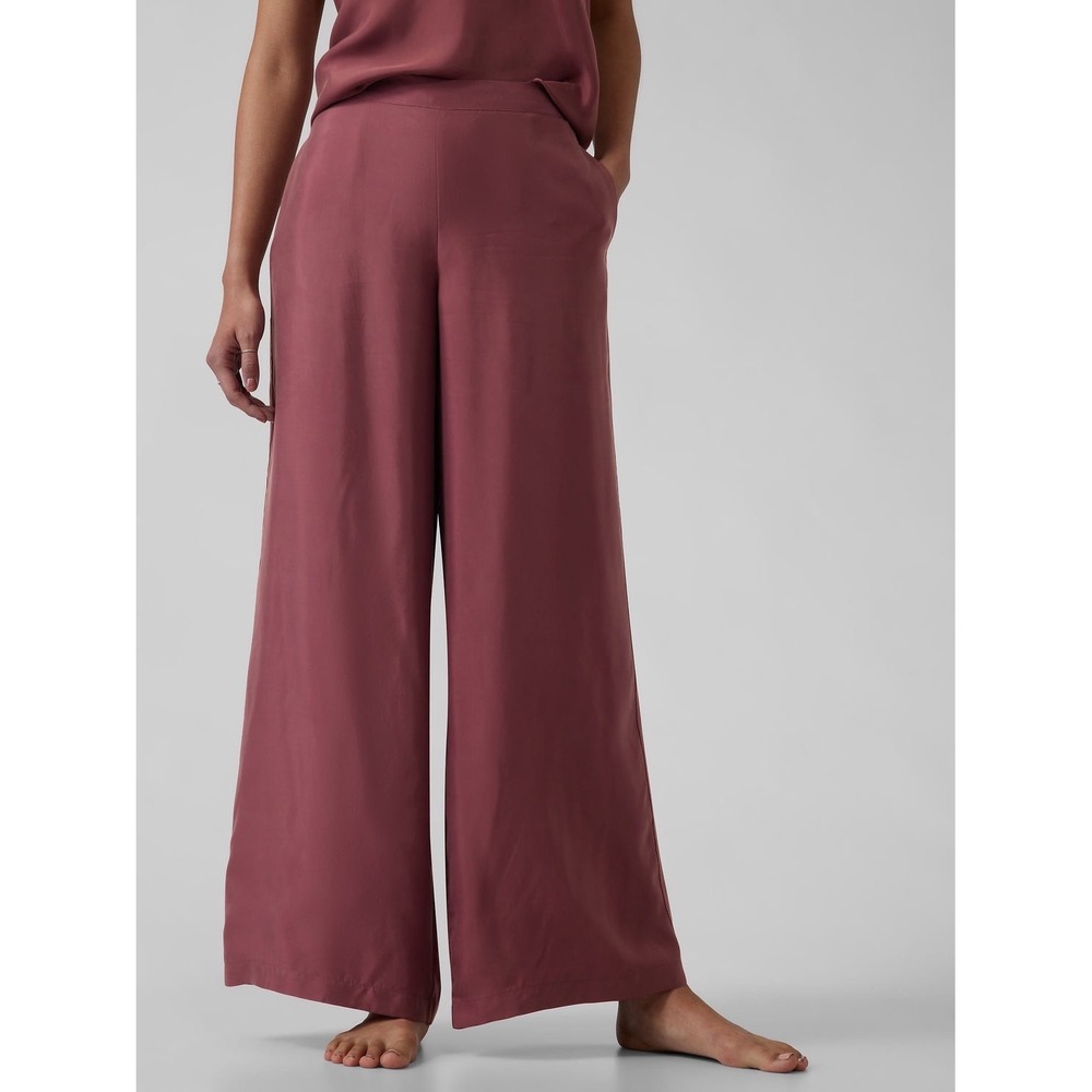 Athleta Calm Cool Wide Leg Pants Mauve Size‎ Large